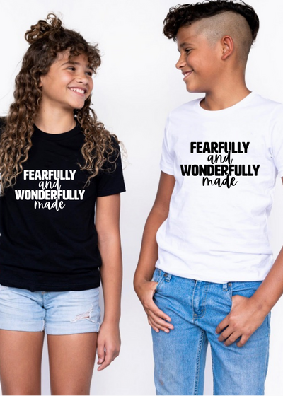 Fearfully and Wonderfully~Kids tee - Clothed in Grace