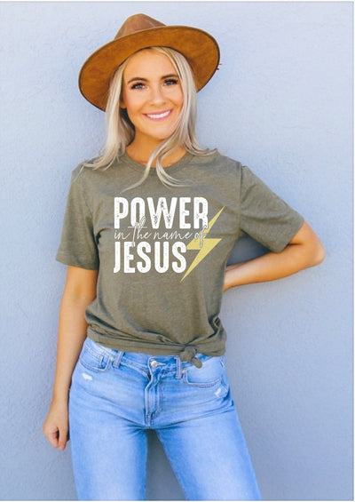 Power In The Name Of Jesus Tee - Clothed in Grace