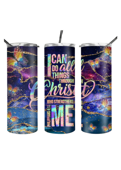 I can do all things - Tie dye TUMBLER - Clothed in Grace