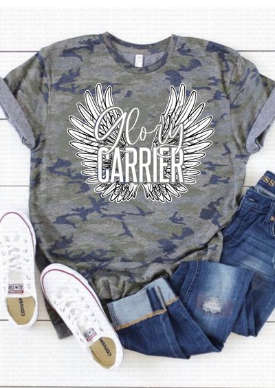 Camouflage Glory carrier Tee - Clothed in Grace