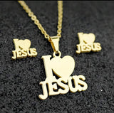 I love Jesus necklace and earrings set