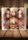 Jesus In The Manger Floral Bow Tumbler