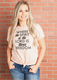 Where The Spirit Of The Lord Is Tee Blue