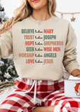 Believe like Mary trust like Joseph Sweatshirt