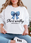 She Is Worthy Sweatshirt