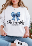 She Is Worthy Sweatshirt