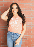 Wake Pray Slay Tee - Clothed in Grace