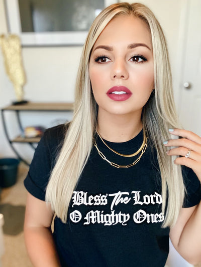 Bless the Lord O mighty ones tee - Clothed in Grace