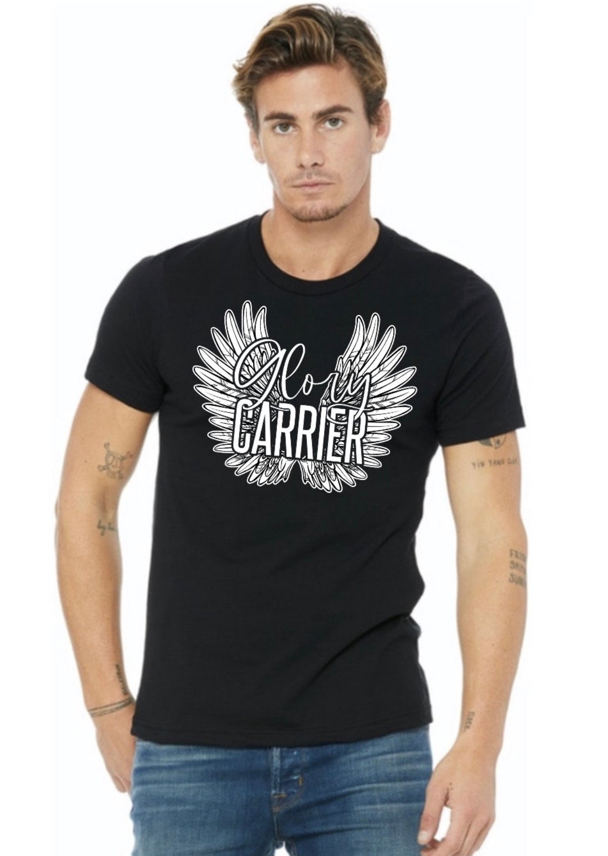 Glory Carrier Black Tee – Clothed in Grace