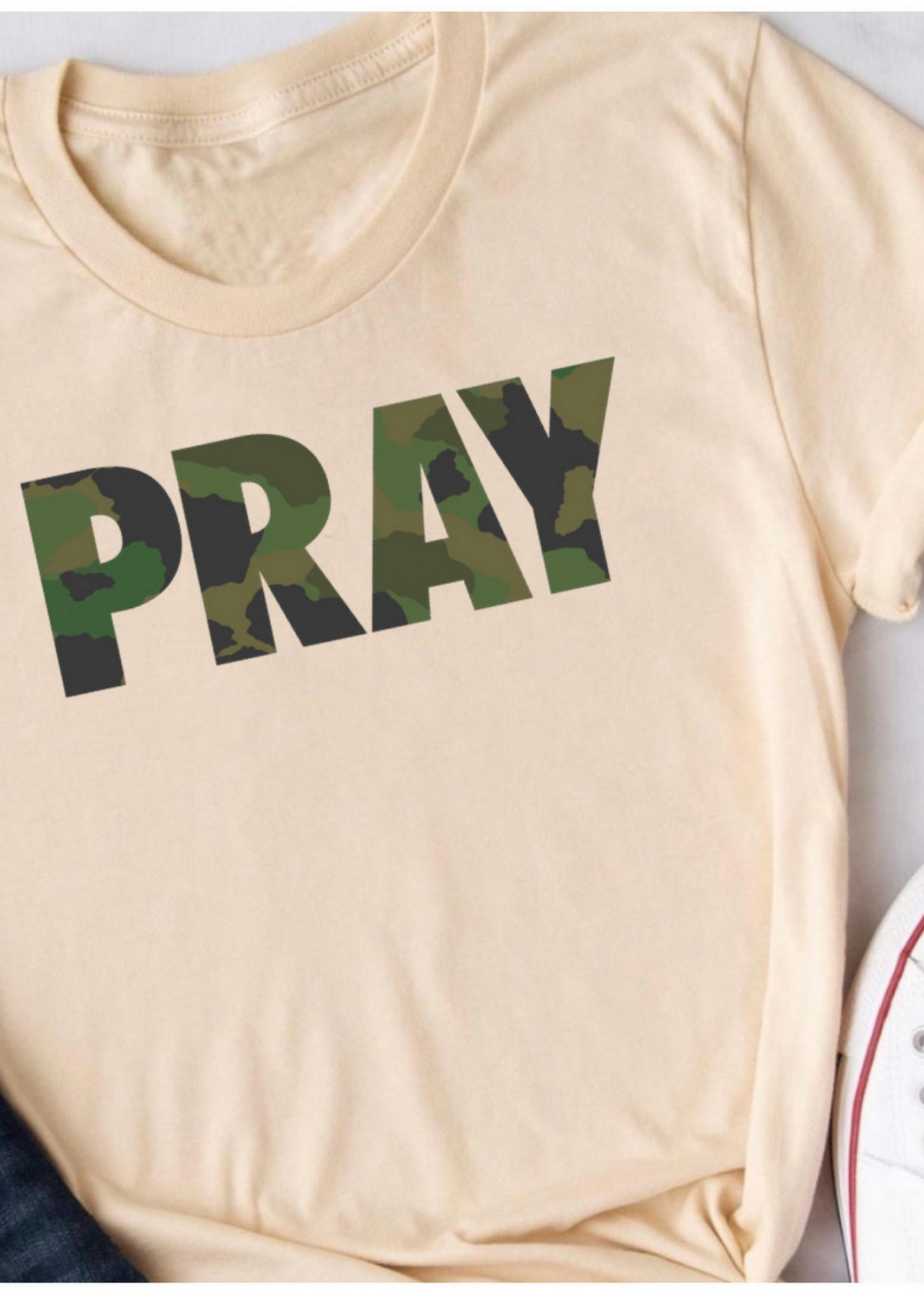 Camo Pray Tan Tee – Clothed in Grace