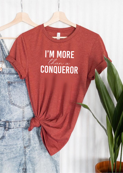 More than a conqueror tee - Clothed in Grace