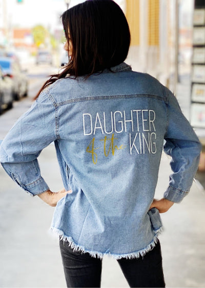 Denim Daughter of the King Jacket - Clothed in Grace