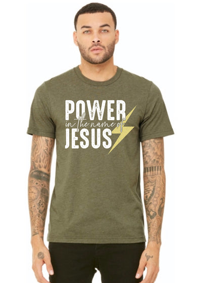 Power in the name of Jesus tee - Clothed in Grace