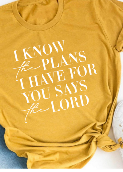 I know the plans - tee - Clothed in Grace