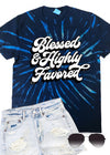 Blessed & Highly Favored Tie Dye Tee - Clothed in Grace