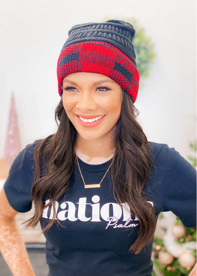 Buffalo plaid beanie - Clothed in Grace